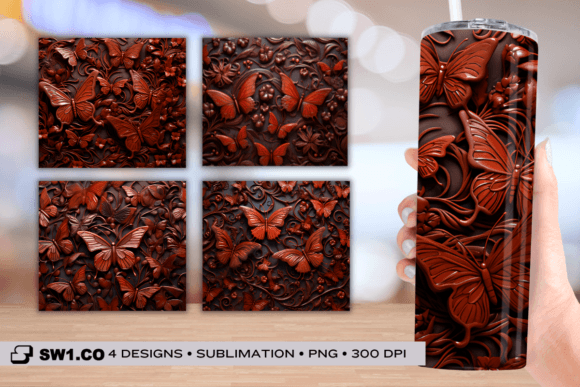 Discover the Beauty of 3D Tooled Leather Butterflies Tumbler: A Unique and Stylish Drinkware Option