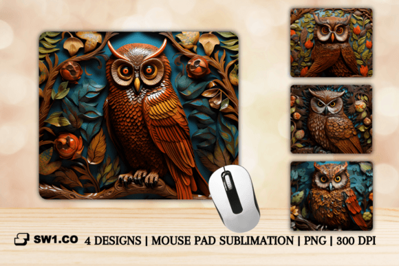 Discover the Elegance of a 3D Tooled Leather Owl Mouse Pad