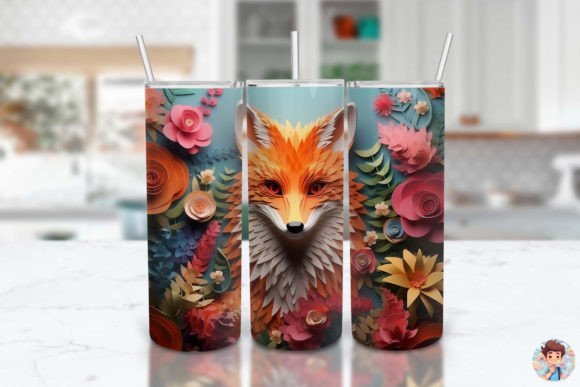 Discover the Unique 3D Fox Flower Animal Tumbler Wraps 2: A Guide to Digital Sublimation Printing