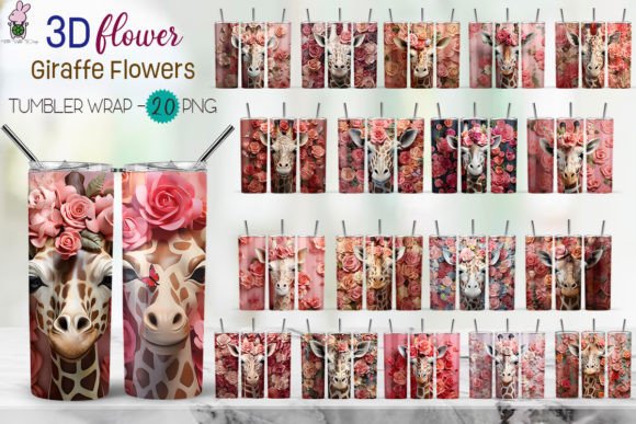 Discover the Versatile 3D Giraffe Flowers Background Bundle for Your Creative Projects
