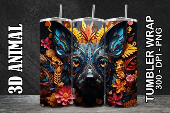 Embracing Nature's Majesty: The 3D African Wild Dog Tumbler 1