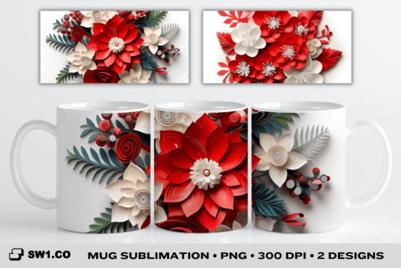 Enhance Your Holiday Designs with 3D Poinsettia Mugs