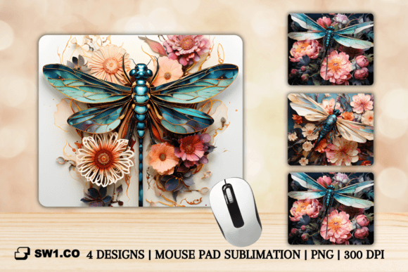 Enhancing Your Brand with 3D Dragonfly Mouse Pad Sublimation PNG