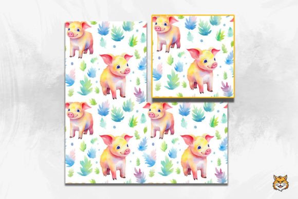 Explore the Adorable World of Cute Piglet Watercolor Seamless Patterns