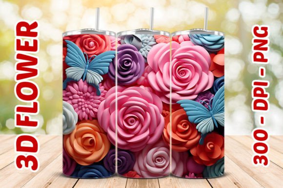 Explore the Elegance of 3D Rose Tumbler 1 for Sublimation Printing