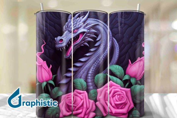 Explore the Magic of Dragon Roses 3D Background 03