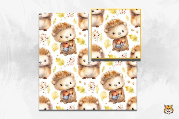 Hedgehog Watercolor Seamless Pattern: A Versatile Design for Creative Projects