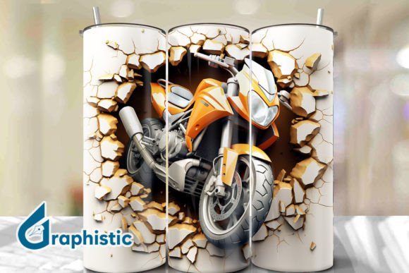 Strategic Use of Motorbike 3D Smashed Wall Background 01 for Enhanced Visual Impact