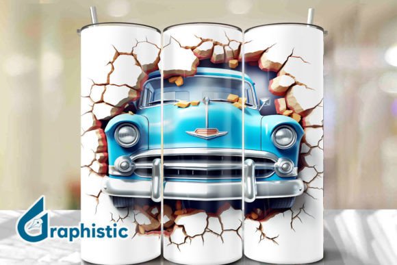 Transform Your Space with Car 3D Smashed Wall Art Background 23