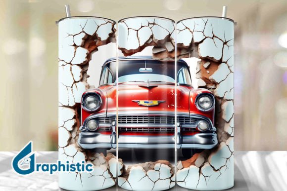 Transform Your Space with Car 3D Smashed Wall Art Background 18