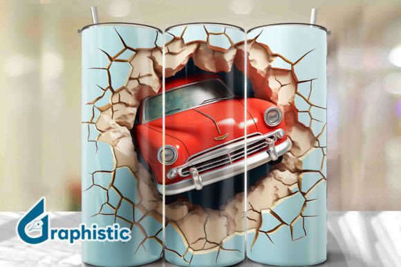 Transform Your Space with Car 3D Smashed Wall Art Background 16