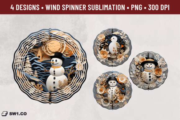 Unleash Creativity with 3D Snowman Wind Spinner Sublimation PNG