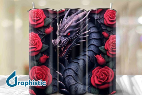 Unleash Creativity with Dragon Roses 3D Background 13