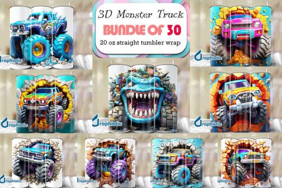 Unleash Creativity with Monster Truck 3D Smashed Wall Art