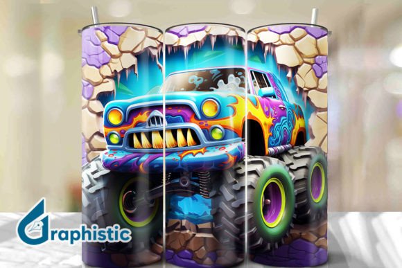 Unleash Your Creativity with Monster Truck 3D Smashed Wall Art 25