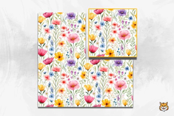 Wildflower Watercolor Seamless Pattern